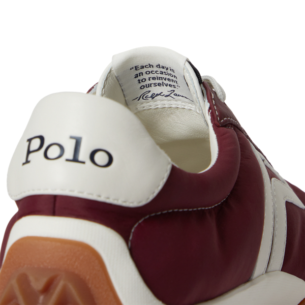 Sneaker basse in nylon e pelle