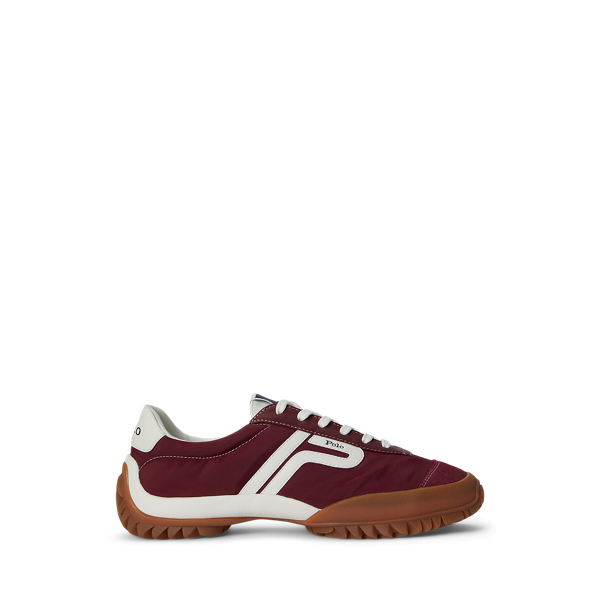 Sneaker basse in nylon e pelle