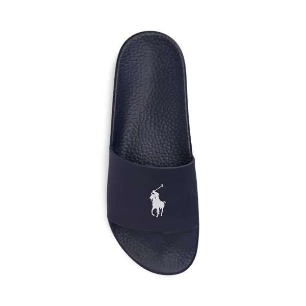 【POLO RALPH LAUREN】Signature Pony Slide BLACK WHITE Polo Ralph Lauren Signature Pony Slide Men's- white, black