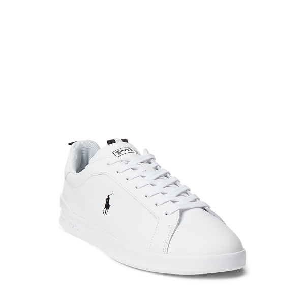White/Black Heritage Court II Leather Trainer Polo Ralph Lauren 2