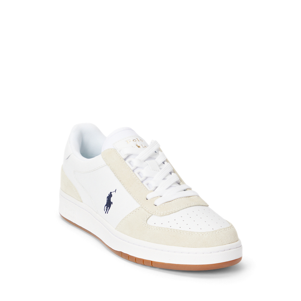 Sneaker Court aus Leder und Wildleder Polo Sport in Wei&szlig;/Navy 2