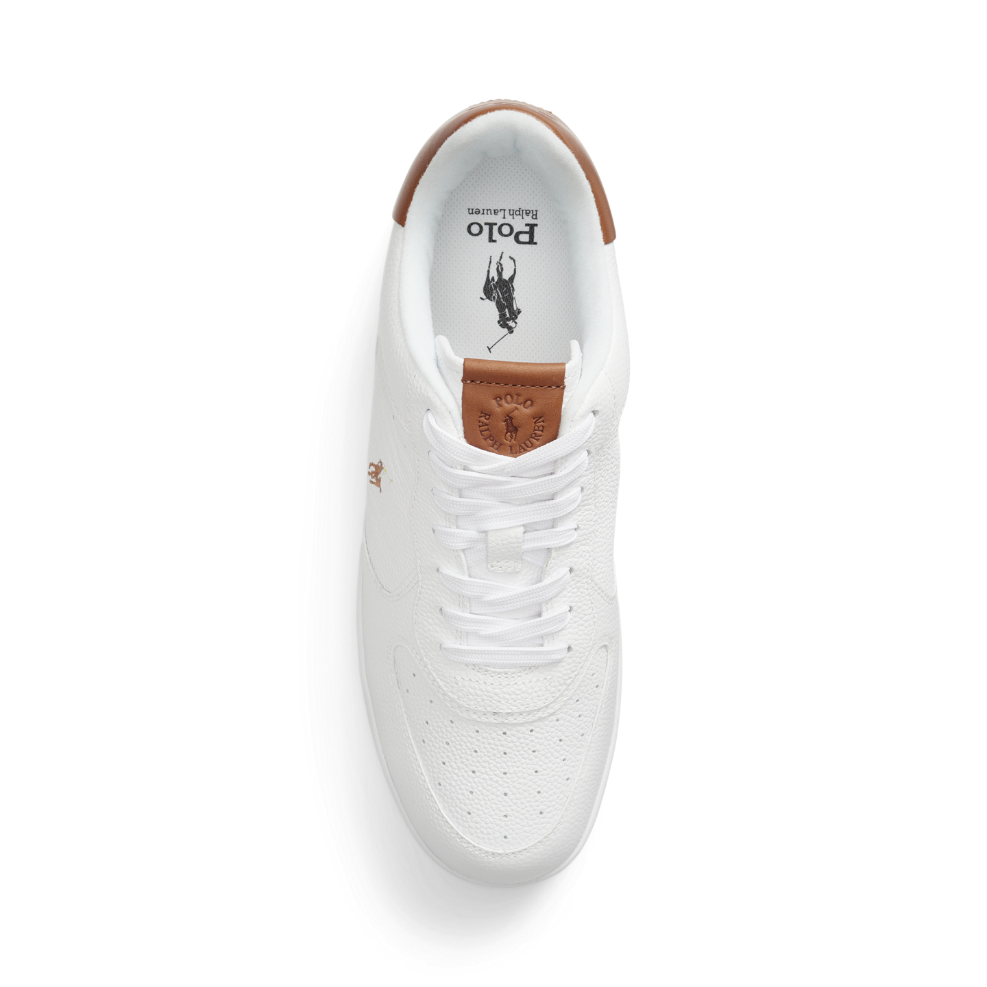 Мужские кроссовки Ralph Lauren Masters Court Leather, цвет: Белый / Рыжевато-коричневый — фото 3