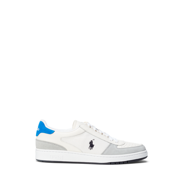 Soft Grey/Black/Royal Court Leather-Paneled Sneaker Polo Ralph Lauren 1