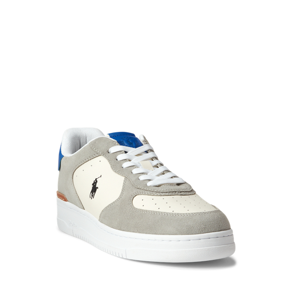 Soft Grey/Black/Royal Masters Court Leather-Suede Sneaker Polo Ralph Lauren 2