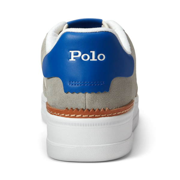 Soft Grey/Black/Royal Masters Court Leather-Suede Sneaker Polo Ralph Lauren 3