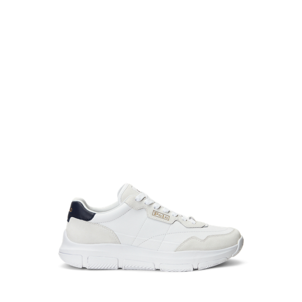 White/navy Spa Racer 100 Leather-Suede Sneaker Polo Ralph Lauren 1