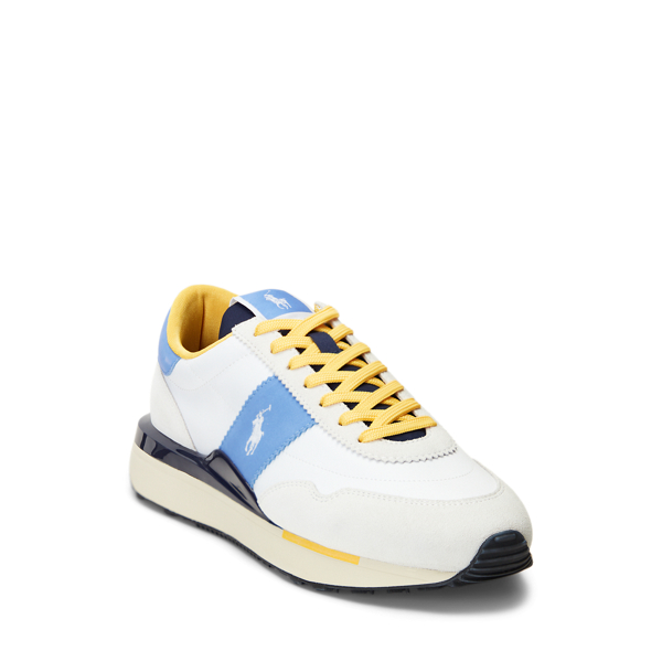 White/blue/yellow Train 89 Suede-Paneled Sneaker Polo Ralph Lauren 2