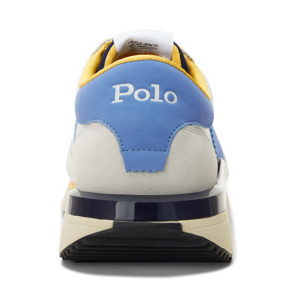White/blue/yellow Train 89 Suede-Paneled Sneaker Polo Ralph Lauren 3