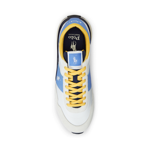 White/blue/yellow Train 89 Suede-Paneled Sneaker Polo Ralph Lauren 4