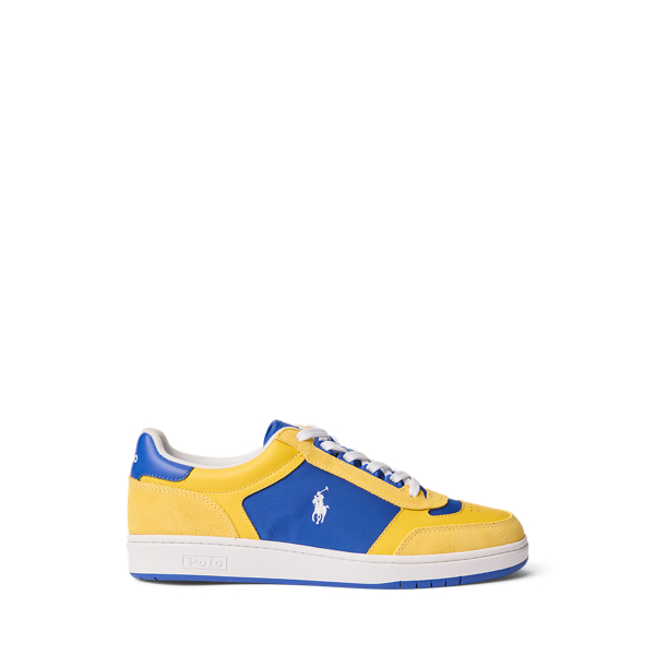 Yellow/Royal/White Court Sport Leather-Suede Sneaker Polo Ralph Lauren 1