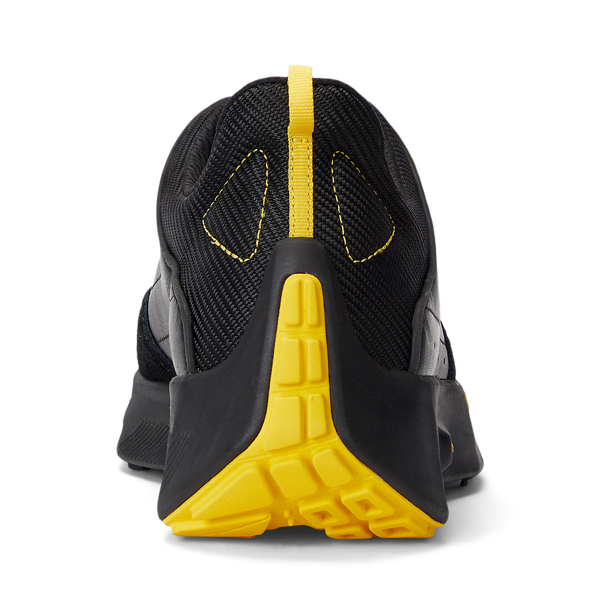 Black/canary Yellow PS250 Leather-Paneled Sneaker Polo Ralph Lauren 3