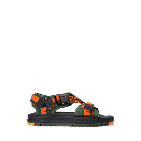 Green/Orange Adventure Suede Sandal Polo Ralph Lauren 1