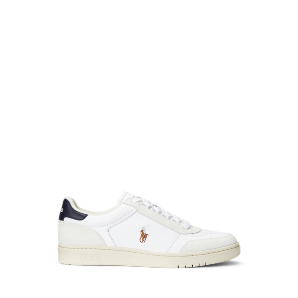 White/navy Court Sport Leather-Suede Sneaker Polo Ralph Lauren 1