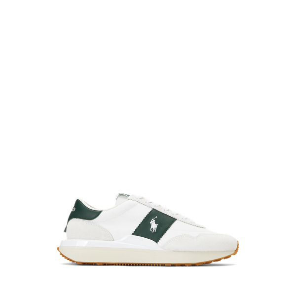 Bianco/Forest Train 89 Suede-Paneled Sneaker Polo Ralph Lauren 1