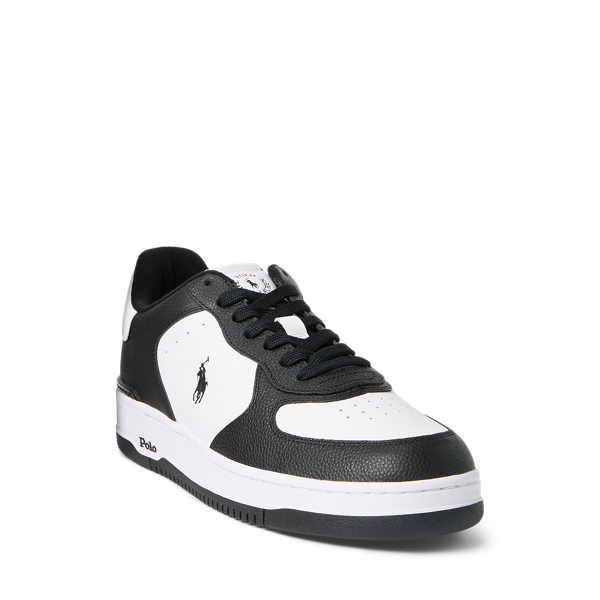 Black/White Masters Court Leather Sneaker Polo Ralph Lauren 2