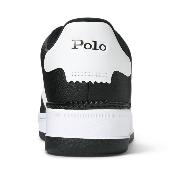 Black/White Masters Court Leather Sneaker Polo Ralph Lauren 3