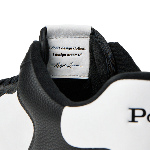 Black/White Masters Court Leather Sneaker Polo Ralph Lauren 5