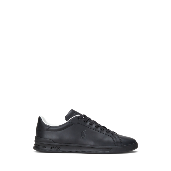 Mens black ralph lauren trainers on sale