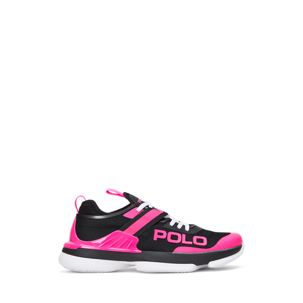 Black/Blaze Fuchsia Pink Pony Tech Court Pro Sneaker Polo Ralph Lauren 1