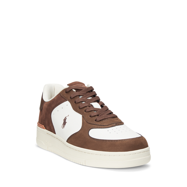 Masters Court Nubuck & Leather Sneaker Polo Sport en Blanc/Marron ton sur ton 2
