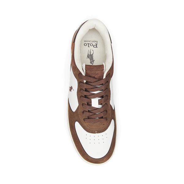 Masters Court Nubuck & Leather Sneaker Polo Sport en Blanc/Marron ton sur ton 4