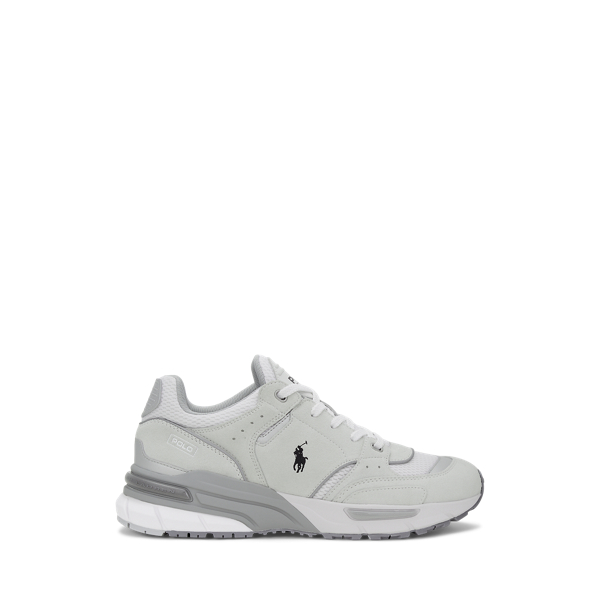 Bianco/white/grey Baskets Trackster 250 en daim et filet Polo Sport 1