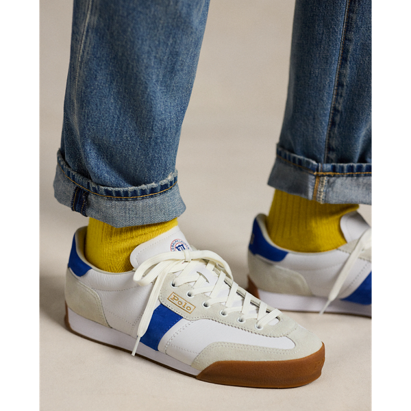 Polo Ralph Lauren エンボス加工ロゴ レザースエードスニーカー POLO RALPH LAUREN ポロラルフローレン メンズスニーカー