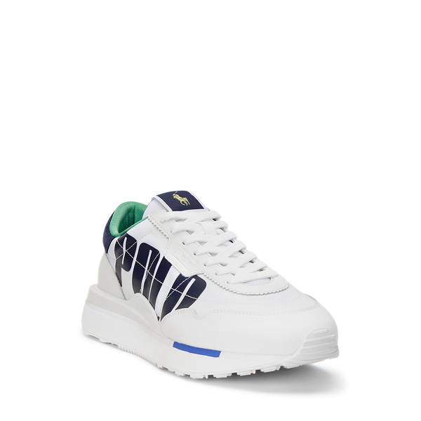 Sneaker Train 89 aus Leder und Oxford Polo Ralph Lauren in Wei&szlig;/Multi 2