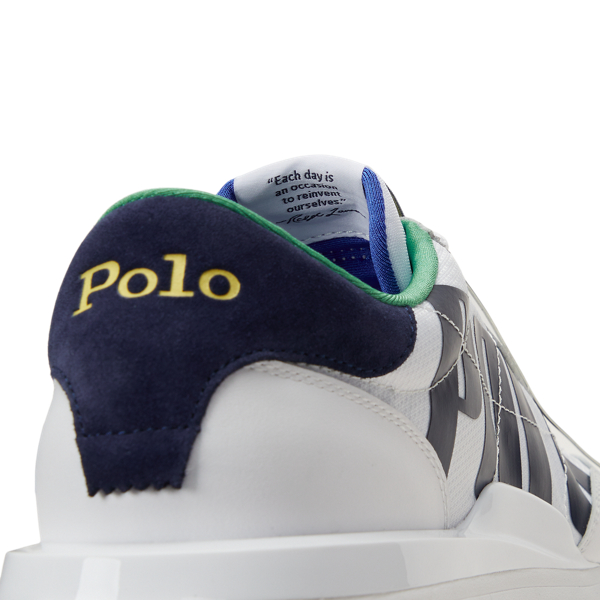 Sneaker Train 89 aus Leder und Oxford Polo Ralph Lauren in Wei&szlig;/Multi 5