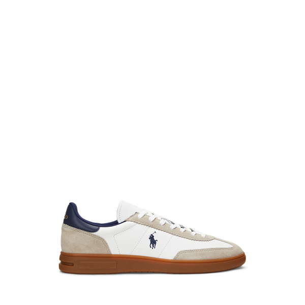 Milkshake/Navy Sneaker Bedford aus Leder und Wildleder Polo Sport 1