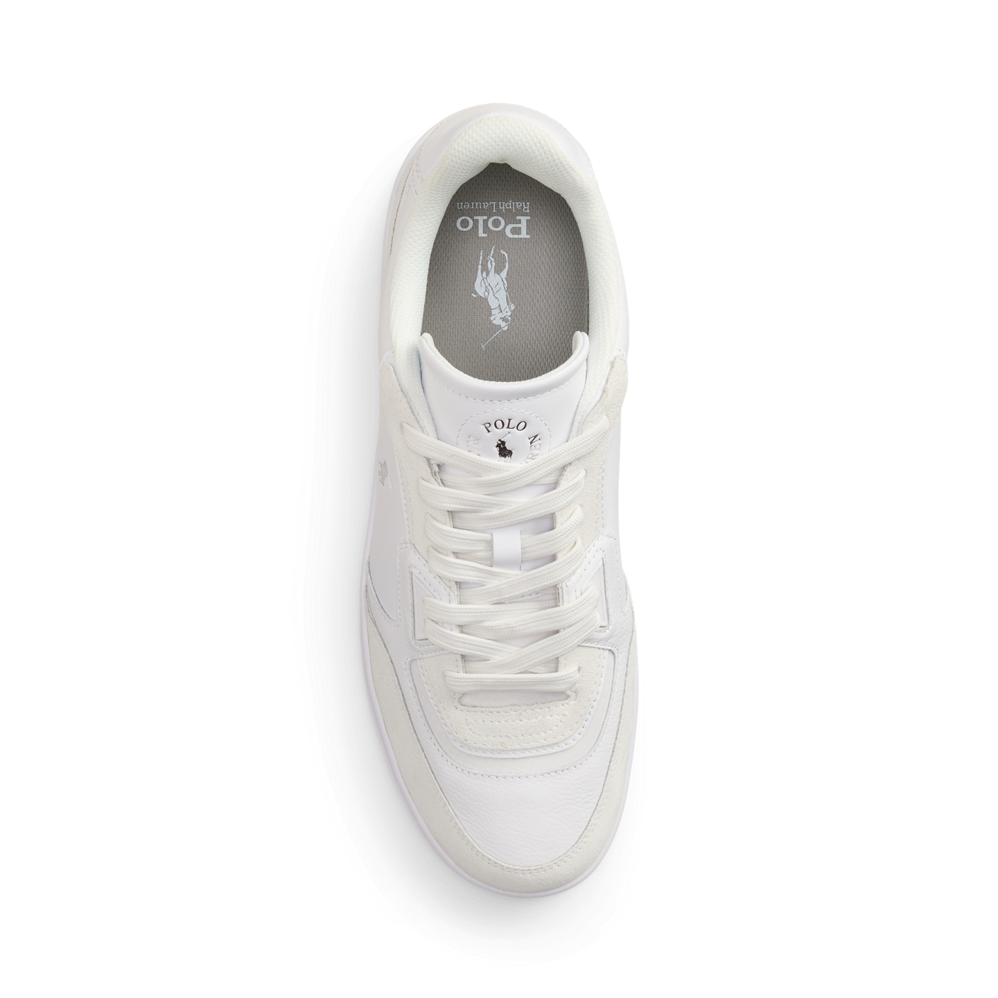 Мужские кроссовки Ralph Lauren Open Masters Leather-Suede, цвет: Белый / Серебряный — фото 3