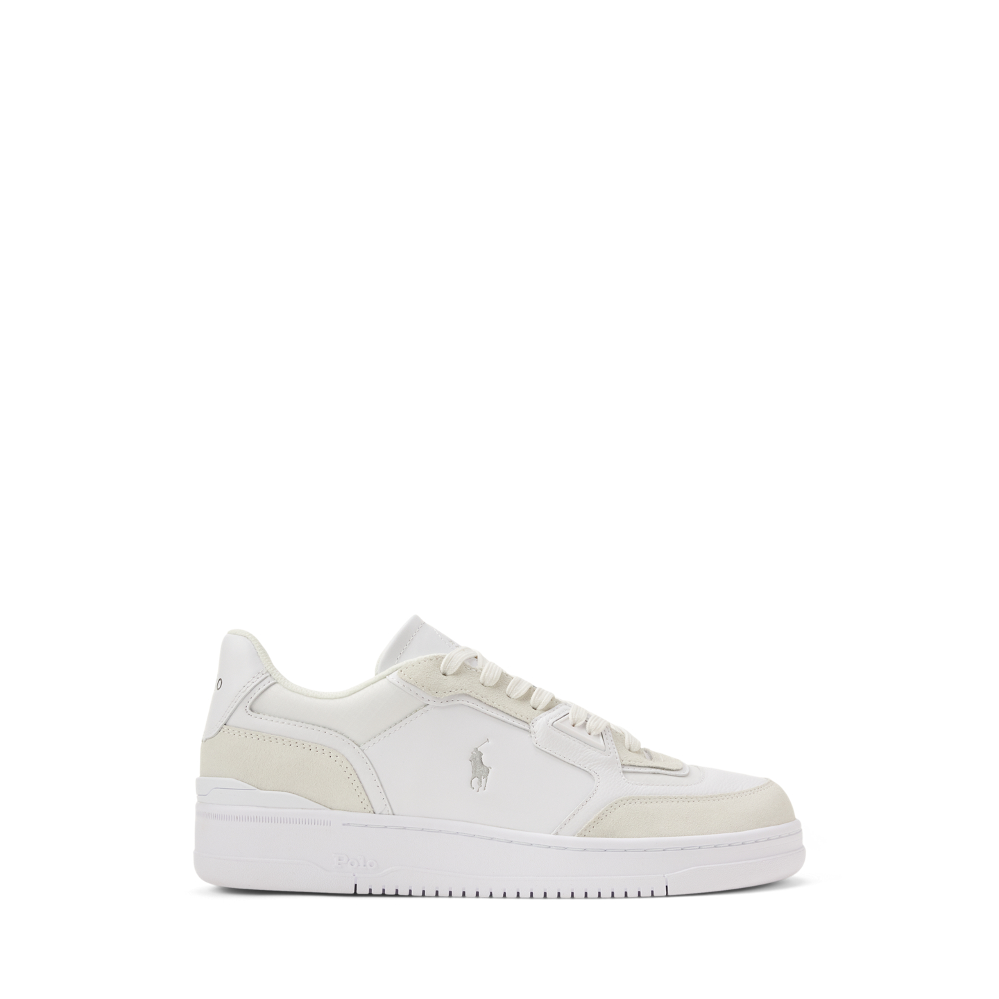 Мужские кроссовки Ralph Lauren Open Masters Leather-Suede, цвет: Белый / Серебряный — фото 4