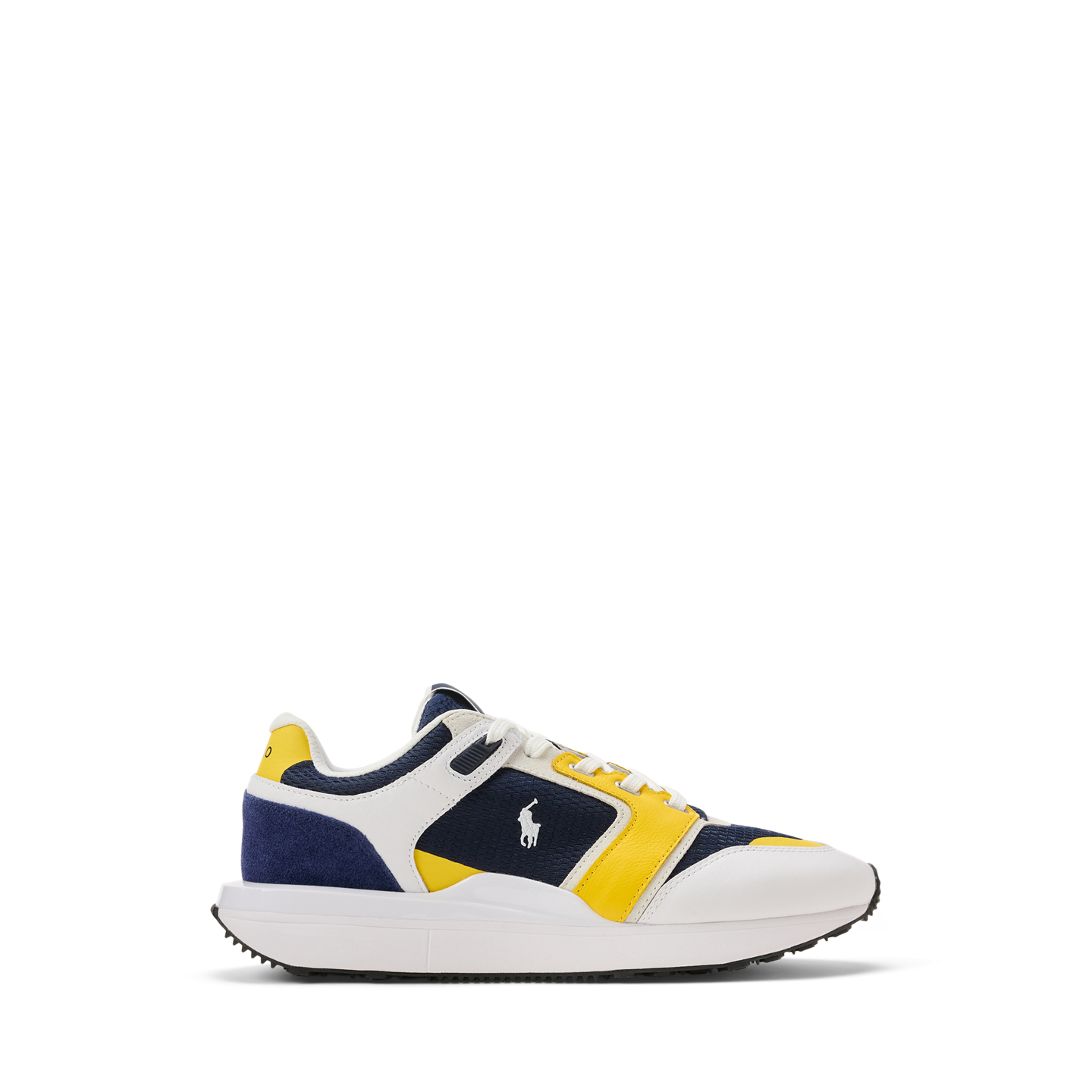 Мужские кроссовки Ralph Lauren Train 89 V2 Suede-Paneled, цвет: Белый / Тёмно-синий — фото 6