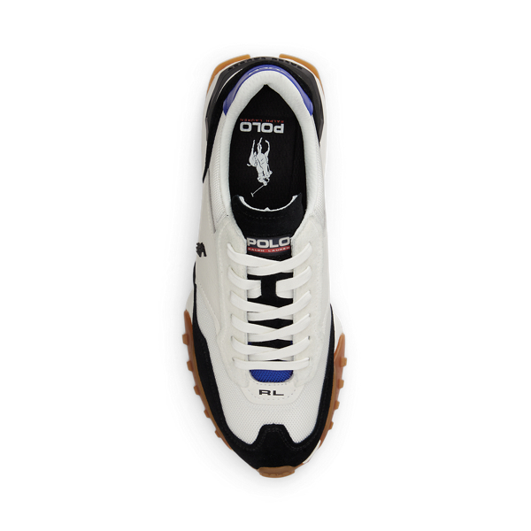 Sneaker Eldridge mit Wildlederbahnen Polo Sport in Deckb.-Wei&szlig;/Schw./Royal 4