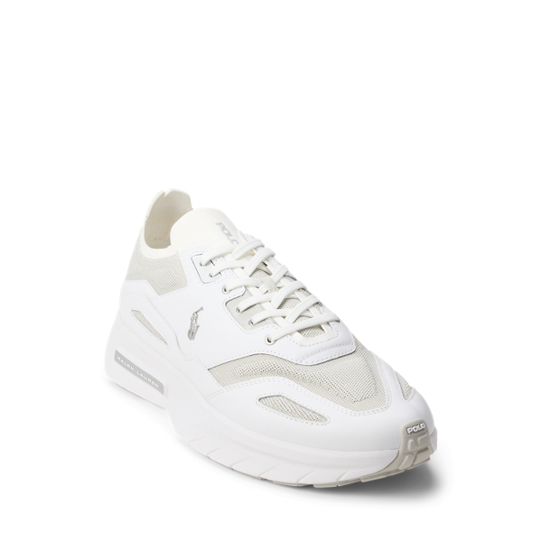 Strick-Sneaker Boerum mit Lederbahnen Polo Ralph Lauren in Wei&szlig;/Grau-Violett 2