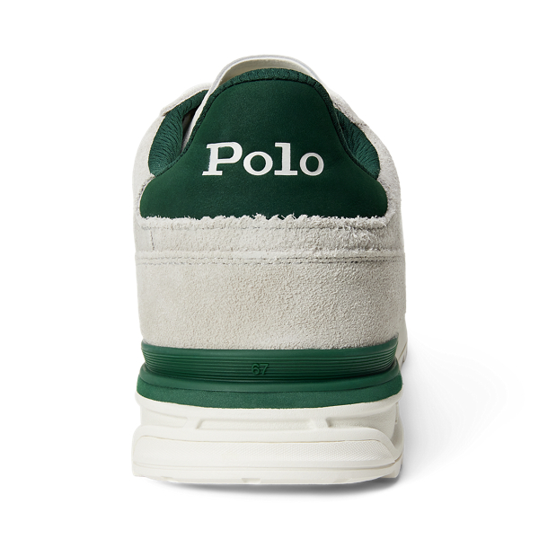 Bianco/White/Forest Varick Suede & Mesh Trainer Polo Sport 3