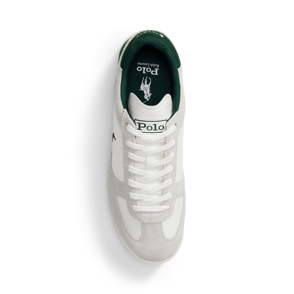 Bianco/White/Forest Varick Suede & Mesh Trainer Polo Sport 4