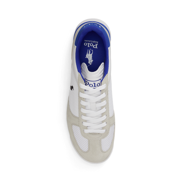 White/Royal Varick Suede & Mesh Trainer Polo Sport 4