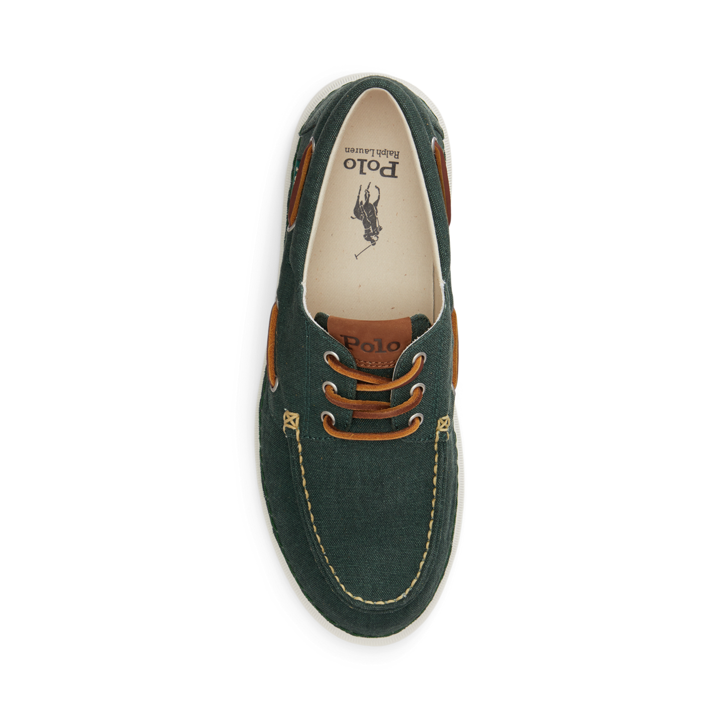 Мужские туфли Ralph Lauren RLite Mariner Canvas Boat, цвет: Тёмно-зелёный — фото 3