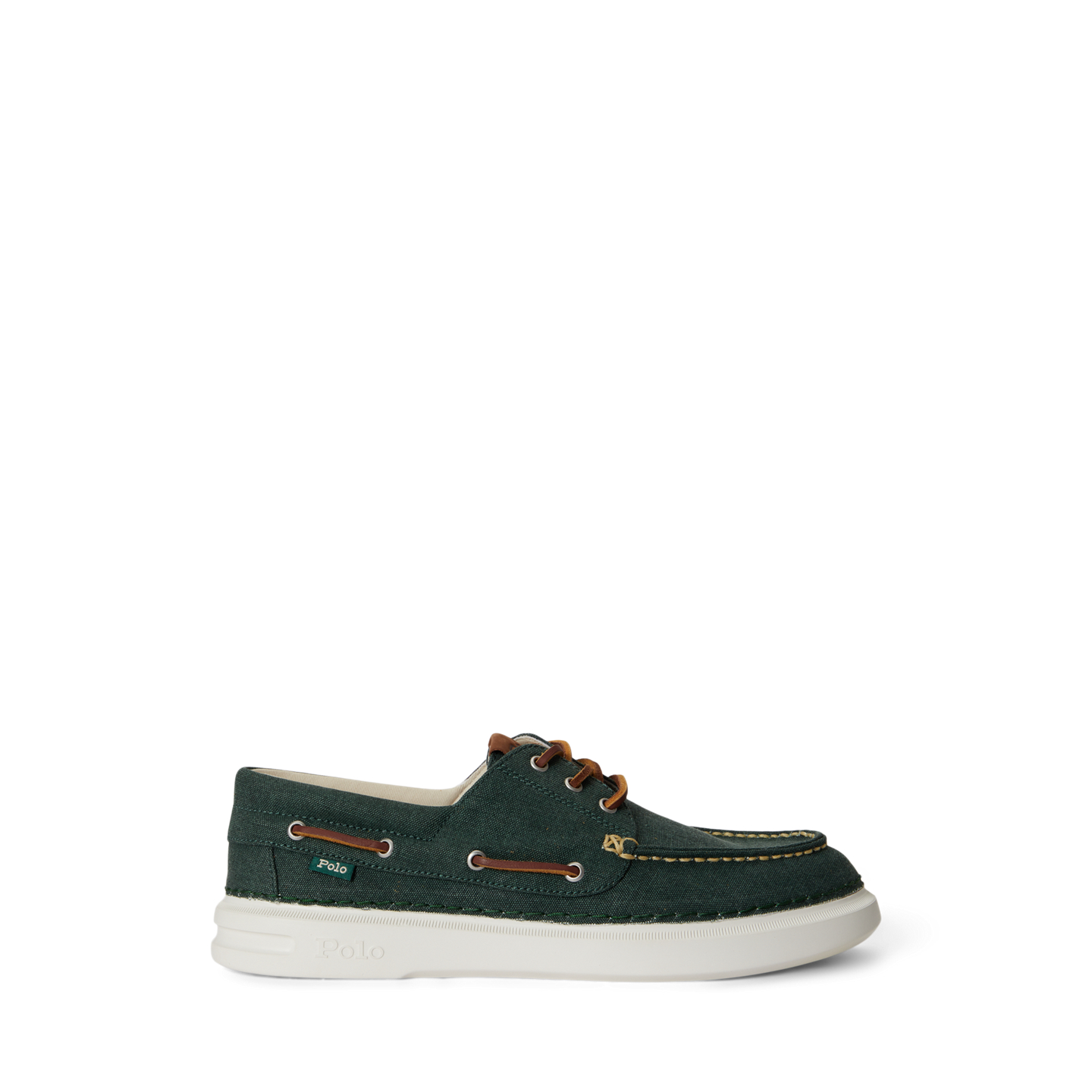 Мужские туфли Ralph Lauren RLite Mariner Canvas Boat, цвет: Тёмно-зелёный — фото 4