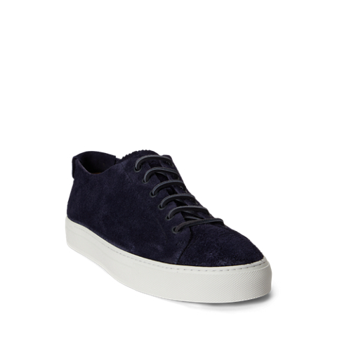 Мужские кроссовки Ralph Lauren Jermain Deconstructed Calf-Suede, цвет: Тёмно-зелёный тёмно-синий