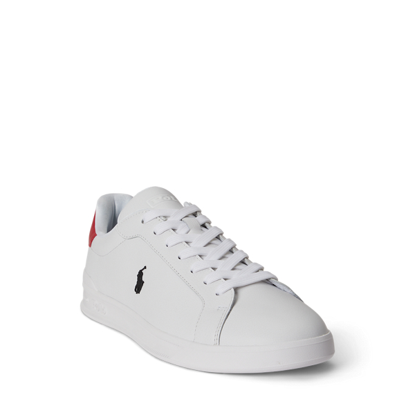 Baskets Heritage Court II en cuir Polo Sport en Blanc/Rouge RL/Noir 2