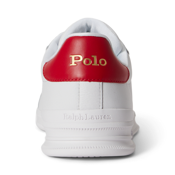 Baskets Heritage Court II en cuir Polo Sport en Blanc/Rouge RL/Noir 3
