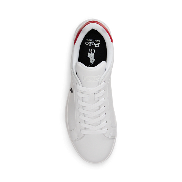 Baskets Heritage Court II en cuir Polo Sport en Blanc/Rouge RL/Noir 4