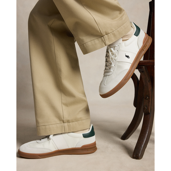 Wildleder-Sneaker Heritage Aera Polo Sport in Bianco/College Green 5
