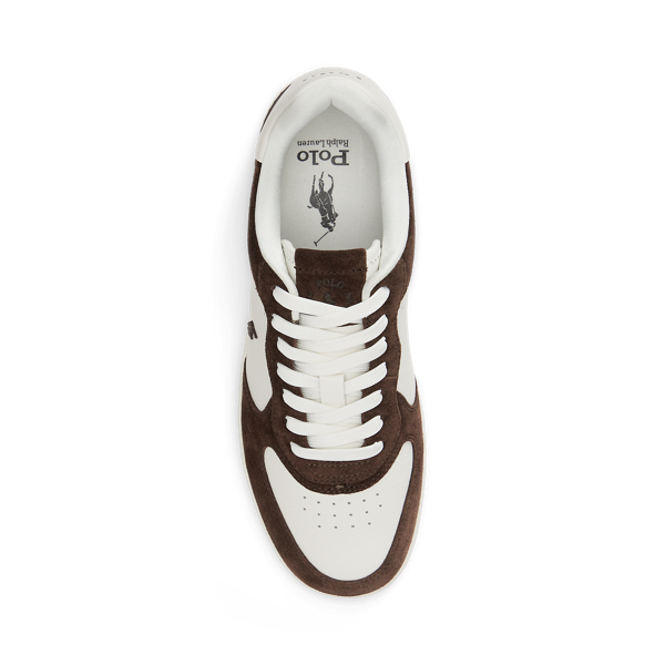 Baskets Masters Court en daim et cuir Polo Sport en Blanc mous./Chocolat noir 4