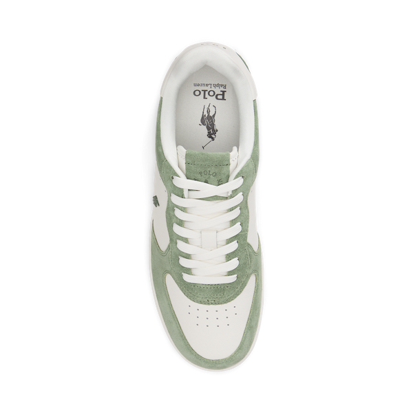 Deckwash White/cargo Gree Masters Court Leather-Suede Trainer Polo Sport 4