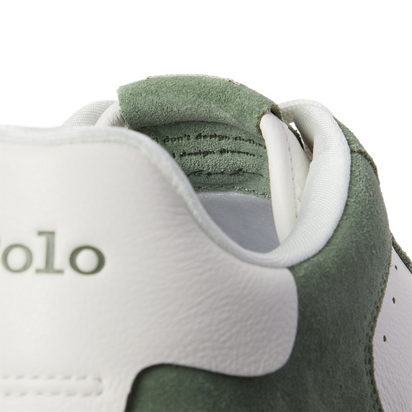 Deckwash White/cargo Gree Masters Court Leather-Suede Trainer Polo Sport 5