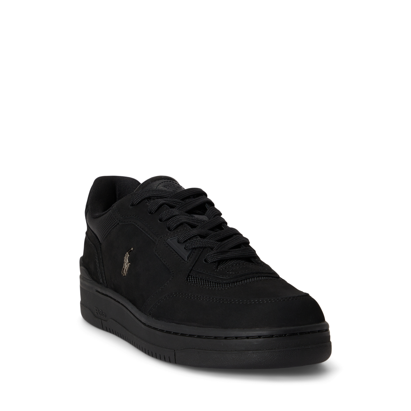 Мужские кроссовки Ralph Lauren Open Masters Nubuck-Paneled, цвет: Чёрный — фото 1