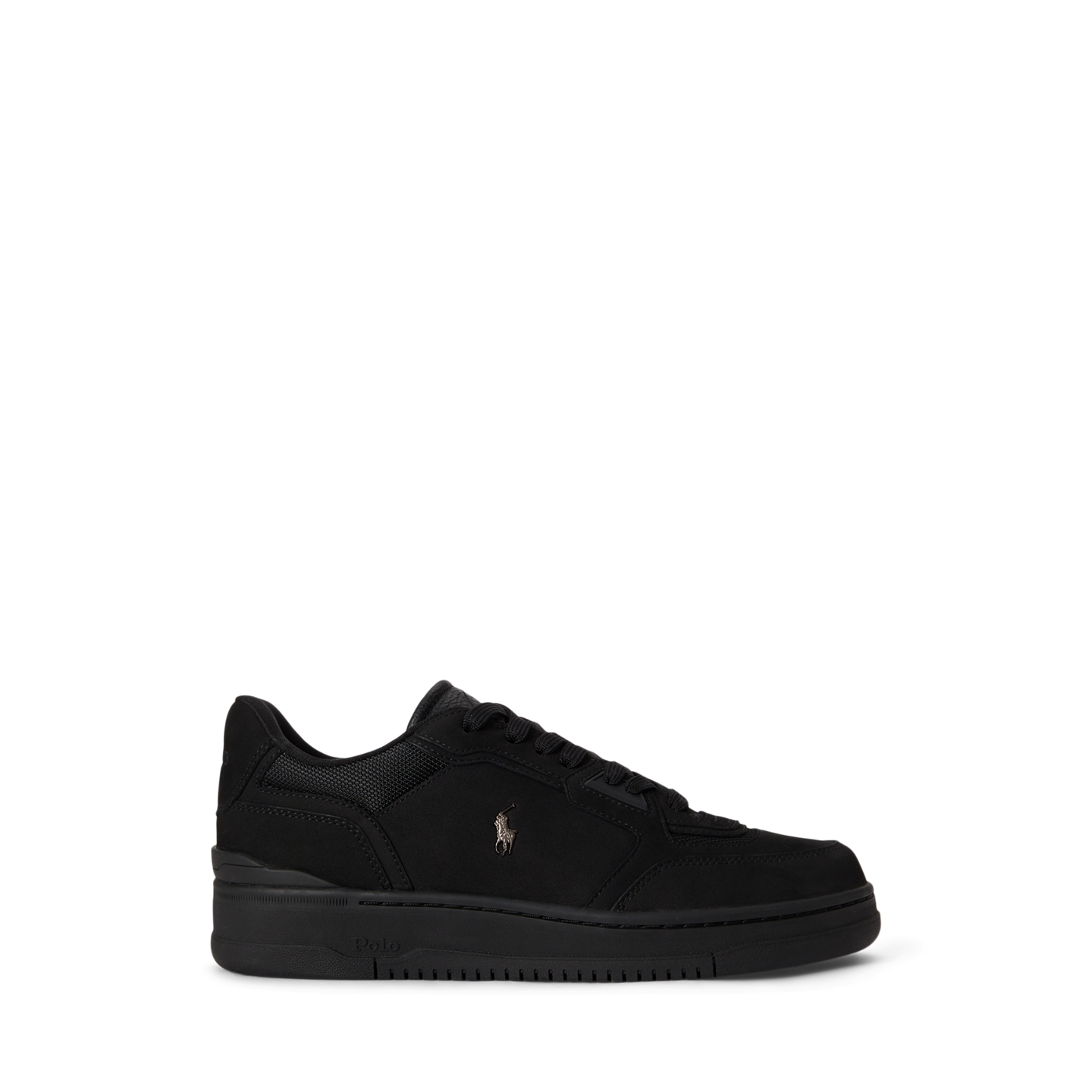 Мужские кроссовки Ralph Lauren Open Masters Nubuck-Paneled, цвет: Чёрный — фото 4